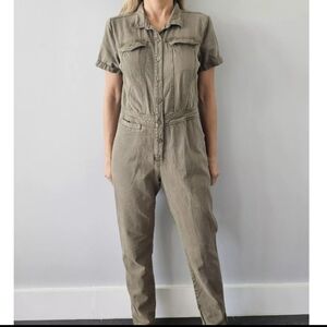 YFB Young Fabulous and Broke Jumpsuit Olive Green denim Sz S Juniors